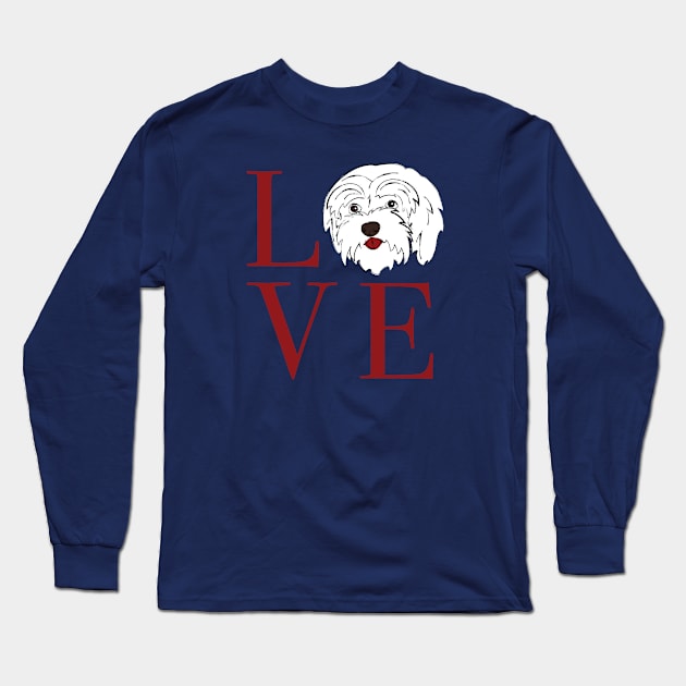 Maltese Love Long Sleeve T-Shirt by The Wagging Willow